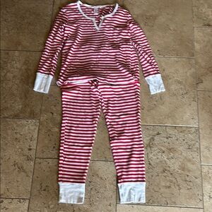 Victoria’s Secret Red and White Striped cotton Pajamas set size Med long sleeve